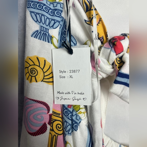 Japna Linen Blend Greece Summer Strapless sun Pocket Dress Size XL - Picture 10 of 11